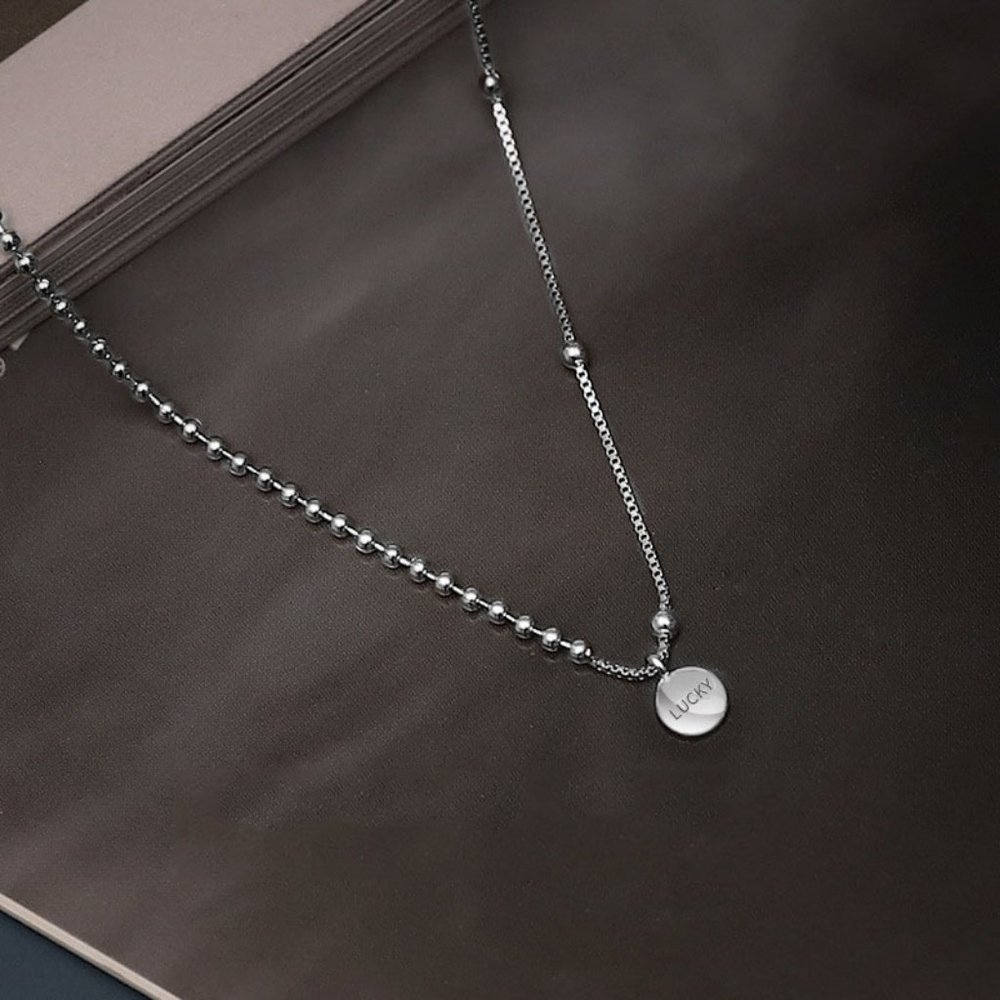 *NEW Rose Gold/Sterling Silver Lucky Bead Necklace - Picture 3 of 9